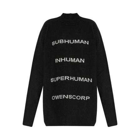 Rick Owens Sweater with logo Sort, Dame