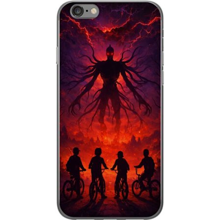Kompatibel Mobilcover til Apple Apple iPhone 6 Mørk fantasyillustration inspireret af Stranger Things med overnaturlige væsener, lyn og cyklende bø