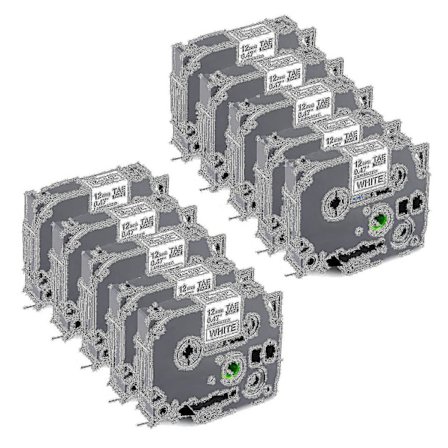 10 Pak P Touch Etiketmærkebånds Udskiftning Til Brother Tze-231 Tze Bånd 12mm 0,47 Lamineret Hvid