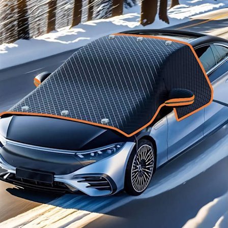 Magneettinen lumisuoja auton ikkunoille - Vahva, nelikerroksinen talvisuoja pakkasta ja jäätä vastaan sivupeilisuojalla 250*110 cm