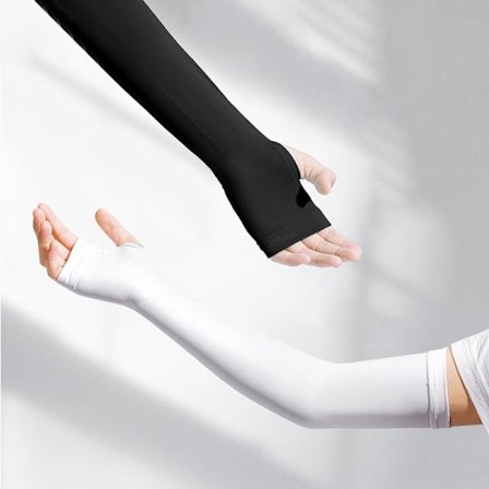Arm Sleeves Non-Slip, 2 par UV-beskyttelse kølende arm sleeves 2 farver arm sleeves kvinder mænd sommer sol solbeskyttelse sleeves tatovering 