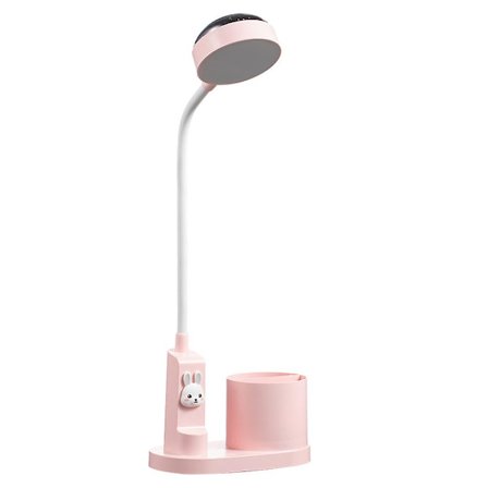 Børnelampe til skrivebord, studielampe (pink) med penholder, automatisk farveskiftende sengelampe, dæmpbar genopladelig LED-læselampe til børn