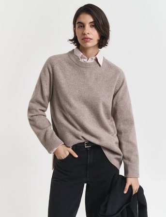GANT Soft Wool Lounge C-Neck - Beige - XS