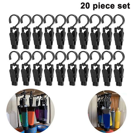 20pcs Laundry Hooks Clip, Strong Plastic Swivel Hanging Curtain Clips Clothes Pins, Beach Towel Clips For Beach/lounge Chairs - Keep Your Towel,
