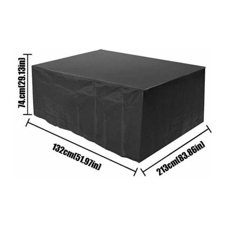 Svart hagemøbeltrekk, 210x140x80 cm, utendørs