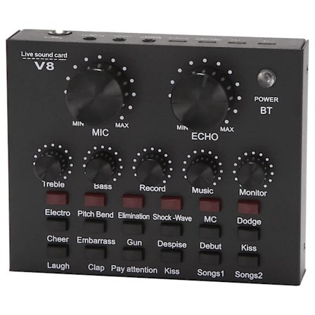 V8 Lydkort Audio Sæt Interface Ekstern Usb Live Mikrofon Lydkort Bluetooth Funktion Til Co