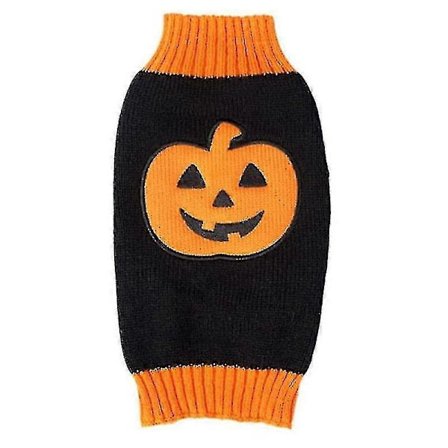 Halloween Hundtröja Pumpa Husdjurskostym Tröja Valp Katt Högtidsfest Kostym Stickat Kostym Liten Till Medium Stor Hund (1st Svart Pumpa)
