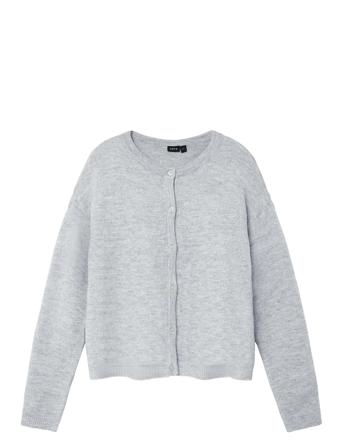 Nlflodet Ls Short Knit Cardigan Noos LMTD Grey
