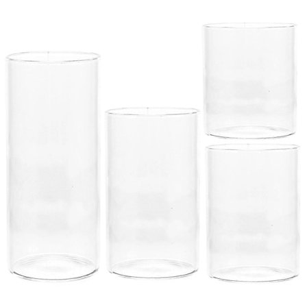 4 st Glas Ljuslykta Glas Ljusstake Kopp Skydd Vindtät Glas Ljus Cylinder