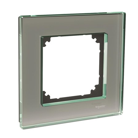 Schneider Electric Exxact Solid Kombinasjonsramme glass, titan 1 rom, Strømbrytere & vegguttak