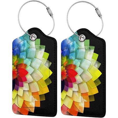 2 Pak Bagagemærker til Kuffert, Søde Unikke Læder Kuffertmærker Identifikatorer med Privat Navn Adresse Etiketter & Holdbar