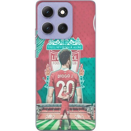 Yhteensopiva Puhelinkuori Motorola Motorola Moto G86 Liverpoolin jalkapalloilija Diogo J numerolla 20 seuran vaakunan edessä You'll Never Walk Alone