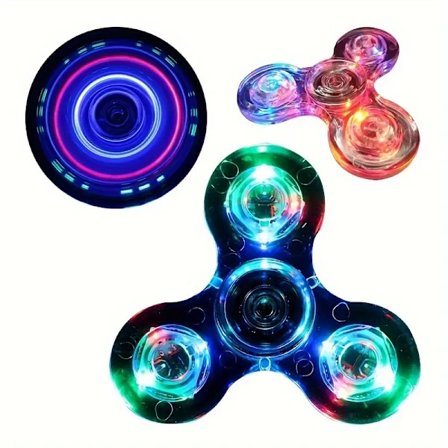 Krystal Luminous LED Lys Spinner Håndtop Spinner, Gløder i Mørke EDC Legetøj, Kinetisk Gyroskop Til Børn