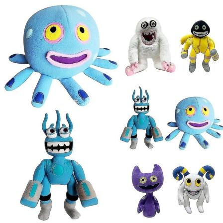 My Singing Monsters Plyschleksak Mjuk och gosig monsterfyllda plyschdockor dockleksak för barn och fans av skräcken Sångspel Födelsedagspresenter F