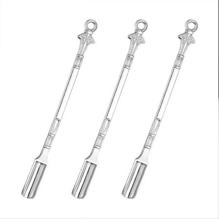 6X Mini Pulver Skopa Slev Mini Sked Spatel Metall Spade Silverfärgad Sked