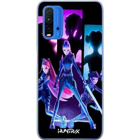 Kompatibelt Mobildeksel til Xiaomi Xiaomi Redmi Note 9 4G Futuristisk jente gruppe illustrasjon med neonlys og sterke farger i sci-fi estetikk