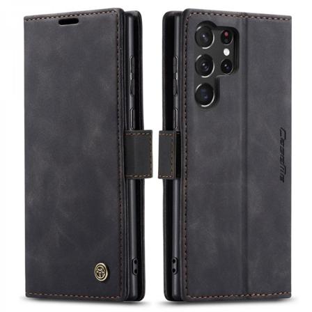 CaseMe Slim Lompakkokotelo Samsung Galaxy S23 Ultra Musta