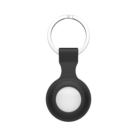 SiGN Apple Airtag Nyckelring med Silikonskal - Svart