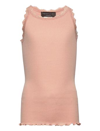 Silk Top W/ Lace Pink Rosemunde Kids