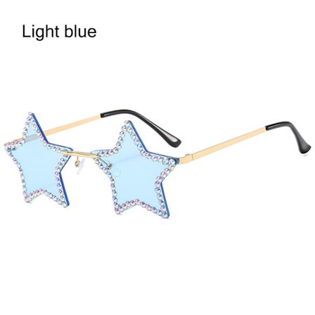 Stjerneformede solbriller Rhinestone Pentagon solbriller LIGHT