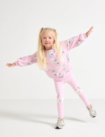 Lindex Leggings Bunnies Knee Applique - Pink - 98
