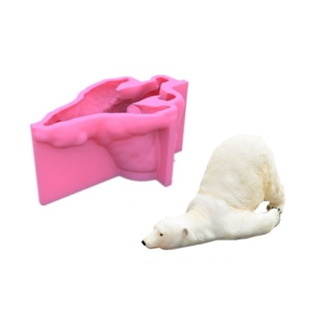 Håndlaget blomsterpotte silikonform arktisk bjørn formet betongformer DIY blomsterpotter former sementer form silikonmateriale