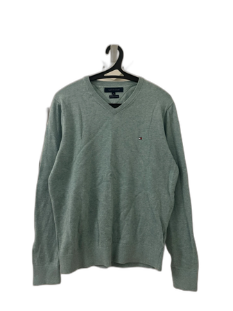 Ljusblå v-ringad tröja Tommy Hilfiger