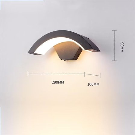 Vanntett LED-utevegglampe i metall med sensor IP65 18W