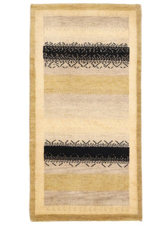 Gabbeh Indo Fine Rug Hand Knotted 74X143 Orange/Beige India