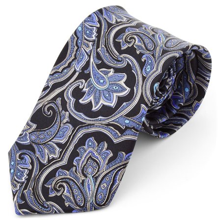 Blue Baroque Silk Wide Tie for Men - Patterned Ties