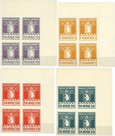 Grønland - Pakkeporto AFA 15-18 - 4-blok - Postfrisk