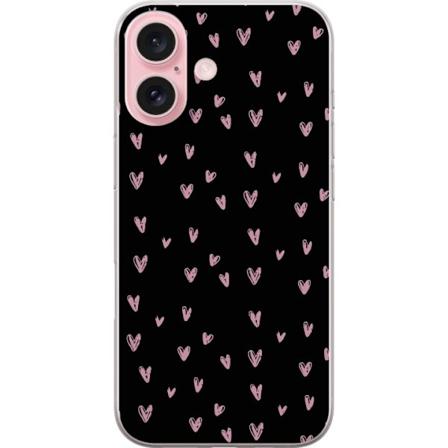 Apple iPhone 16 Gennemsigtig cover Små Hjerter