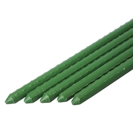 Pakke med 10 plantestøtter, 90 cm, Ø 11 mm, plastbelagt stål, kompatibel køkkenhave, planter, grøn