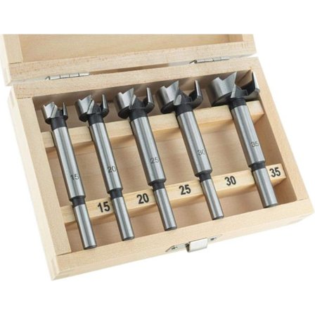 5 st träbox enkel tand platt vingborr 15/20/25/25/30mm gångjärnsborr