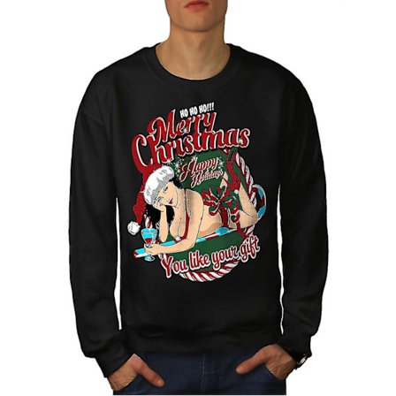 Sexig Santa Girl Men Blacksweatshirt