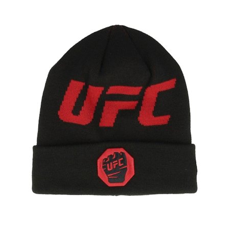 New Era - Noir cuff Bonnet - UFC Core Beanie Black/Scarlet Cuff @ Hatstore