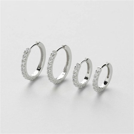 Duo Bling Hoops - Örhängen - Sterling Silver - Safira