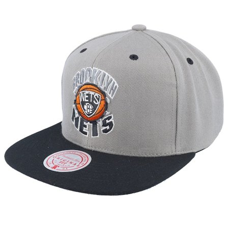 Mitchell & Ness - NBA - Grey - snapback - Cap - Brooklyn Nets Breakthrough Grey/Black Snapback - Hatstore