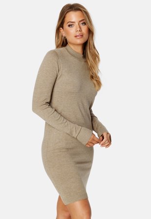 Object Collectors Item Thess L/S Knit Dress Fossil Detail:MELANG Klær