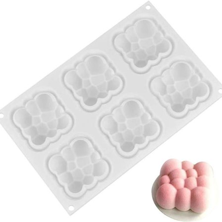 Bubbelmoln Silikonform Kvadratisk Mousse Tårta Bakformar