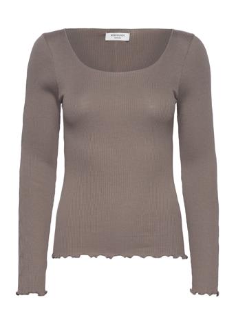 Cotton T-Shirt Tops T-shirts & Tops Long-sleeved Beige Rosemunde