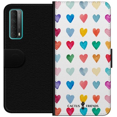 Yhteensopiva Lompakkokotelo Huawei Huawei P smart 2021 Cactus and Friends - Watercolor Love Grid