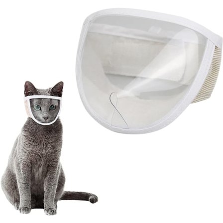 ING Åndbar katte-mundkurv - katte tandbeskytter - killinge-bade taske - justerbar - egnet til rejser, dyrlægebesøg og brug af kattebakke.