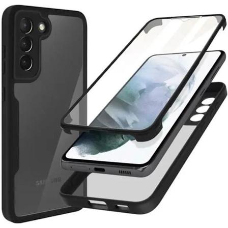 Etui til Samsung S21 Plus (6,7") Sort 360 grader Fuld beskyttelse Stiv solid forstærket kant