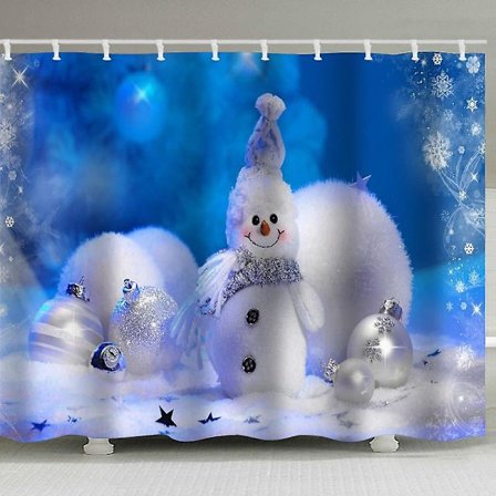 Joulu Suihkuverho Poro Joulupukki 180 X 180 cm Kylpyverho Polyesterikangas Homeenkestävä Vedenpitävä Pestävä Kylpyhuoneverho 12 Hakasella