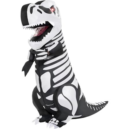 Oppblåsbar Halloween-drakt Skelett Dinosaurie Helkropp T-Rex Oppblåsbar Kostyme - Voksen Unisex En Størrelse Parent