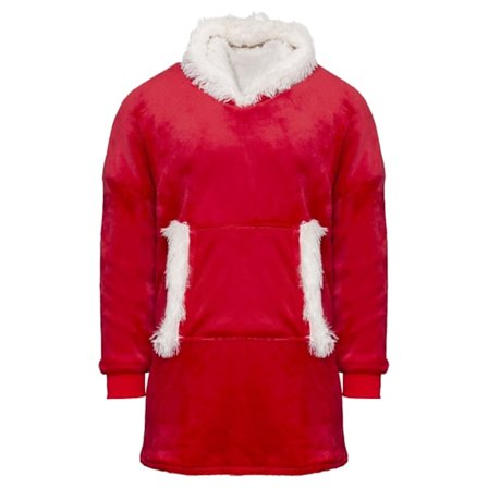 Ribbon Unisex Vuxen Reversibel Oversized Hoodie En Storlek Röd/Vit