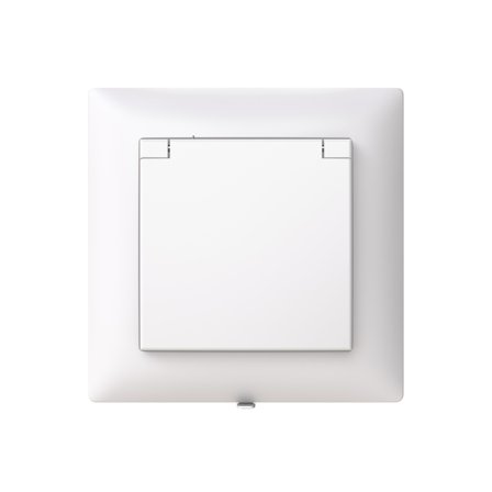 ABB Saga 20EUJW-916 Stikkontakt 1-veis, jordet, med lokk, Strømbrytere & vegguttak