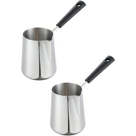 2 stk. Fancy Mælkekande Espresso Skummekande Smørvarmer Gryde Latte Art Kop Smør Kaffe Mælkevarmer Kogeplade Smeltedigel Køkkentilbehør Baby