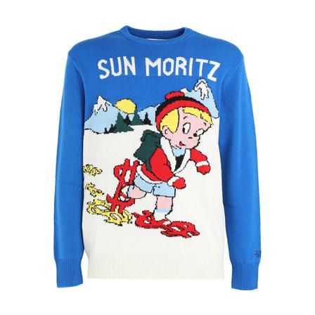 Saint Barth, Round-neck Knitwear Blauw, Heren, Maat:L
